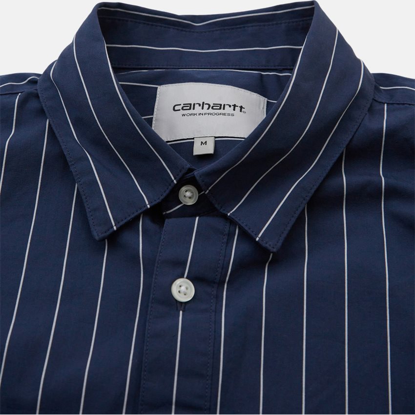 Carhartt WIP Skjortor L/S ORLEAN SHIRT I032902 STRIPE BLUE/WHITE